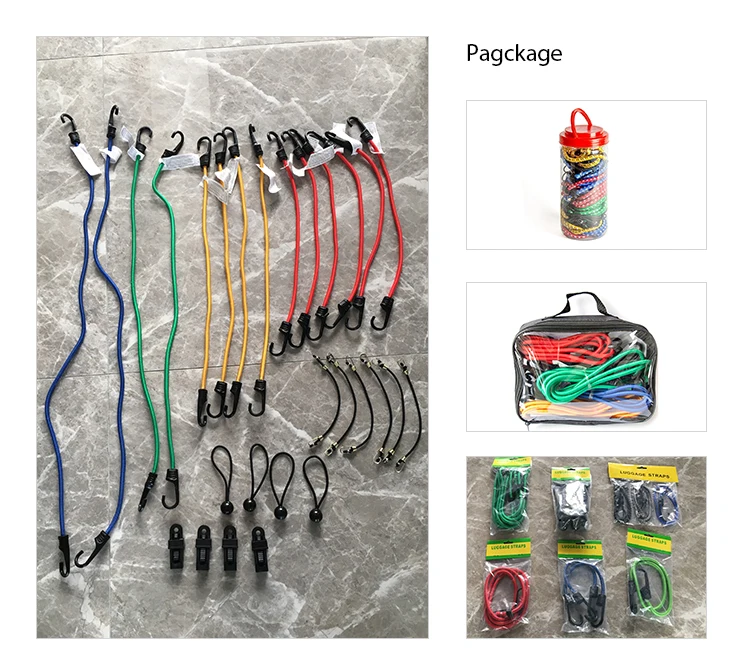 Factory Original Round Bungee Cord Elastic Rope with Hook Customizable ...