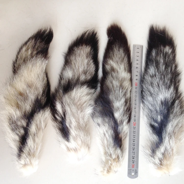 Wholesale Black Jin Diao Fur fox Tail Role  extra Long High Quality Furry  Real fox Tail