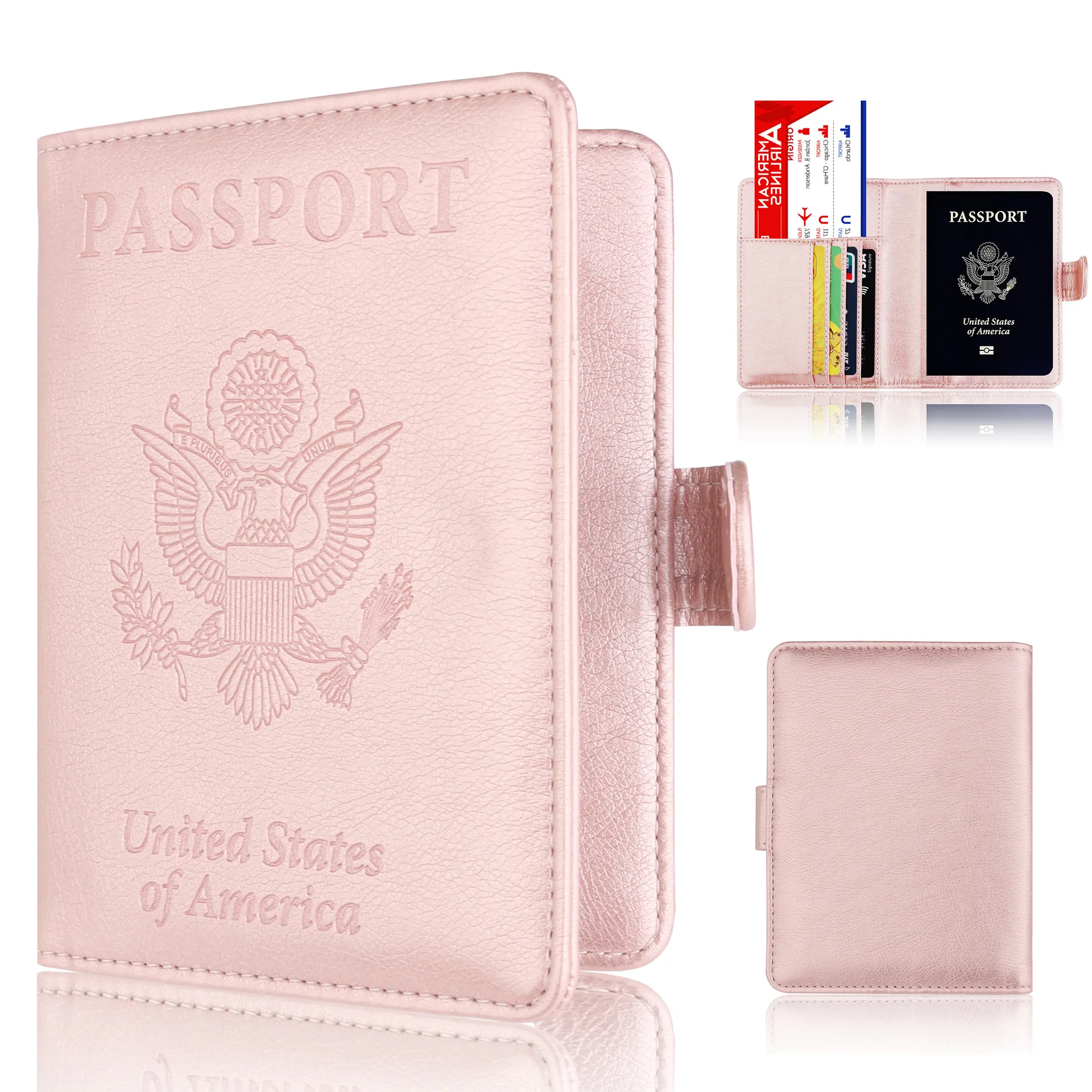 MoKo RFID Blocking Passport Holder PU Leather Wallet Case Cover Dark Gray 
