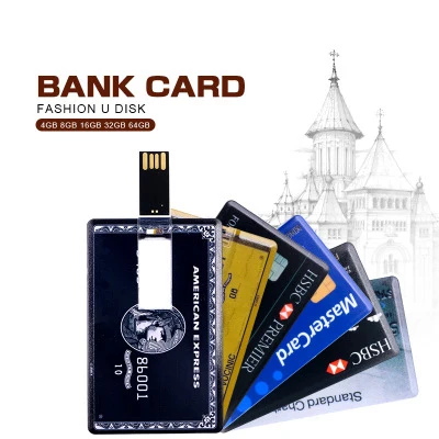 Custom Card MasterCard USB Flash Drive 4GB 8GB 16GB 32GB Full Printing Business Card Memory Stick With Gift Box Free Design - ANKUX Tech Co., Ltd