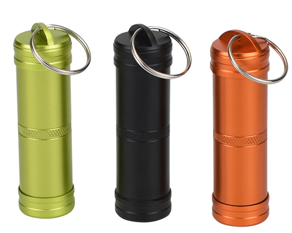 Водонепроницаемый алюминиевый контейнер для таблеток держатель бутылок и лекарств ключей