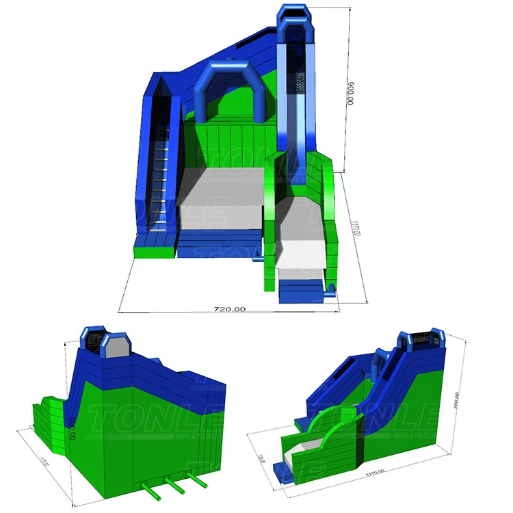Commercial Giant Freestyle Jump And Inflatable Slide Outdoor Kids Adult