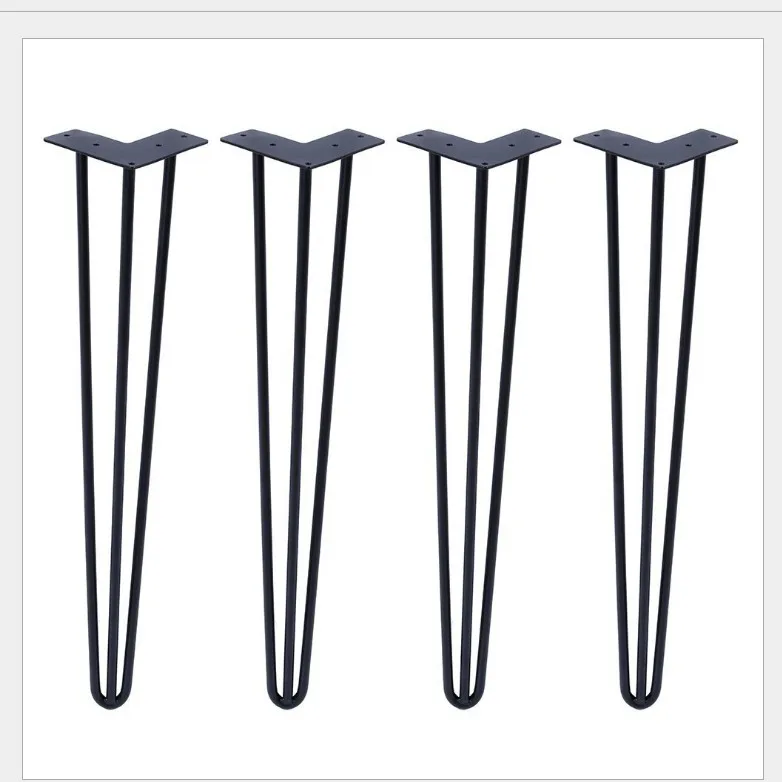 Современный журнальный столик, промышленный поддон «сделай сам», деревянный боковой столик, 22 Дюйма, 10 мм, набор из 4 ножек из необработанной стали с тремя основаниями для стола, шпильки