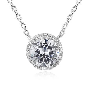 POLIVA Bisuteria Vintage Party Fashion Jewelry Costume White Gold Plated Zircon 925 Sterling Silver Charm Necklace