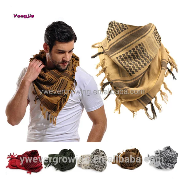 Maikun Cotton Arab Scarves Men Winter Military Keffiyeh Windproof