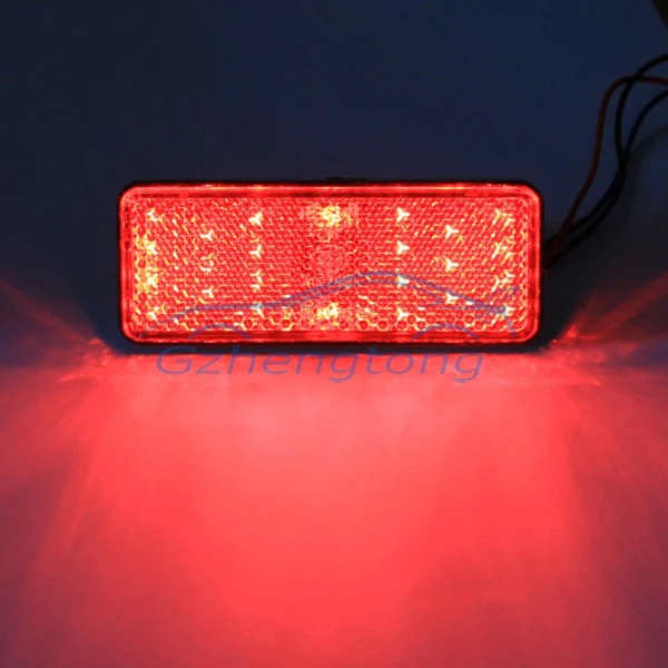 2 x прямоугольник отражатели лампы красный из светодиодов сзади хвост тормозной поворота сигнала стоп объектив универсальный автомобильный грузовик мотоцикл