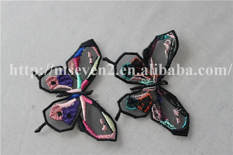 Красивые красочные вышитые дизайнерские 3d нашивки с бабочками для детской