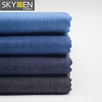 Skygen stock mexico italian woven twill shirt 100 lyocell denim material fabric by the yard