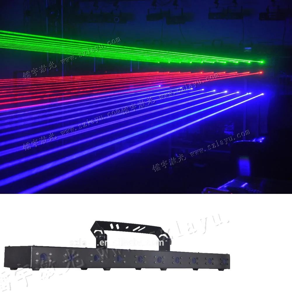 10 Heads 10 Eyes RGB or Single Color Red Blue Green Laser Light Dmx Laser Light bar with 10 Parallel Rays