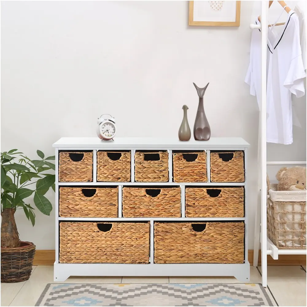 Large Storage Chest of Drawers with Baskets Hallway Bathroom Basket Storage Unit Cabinet
