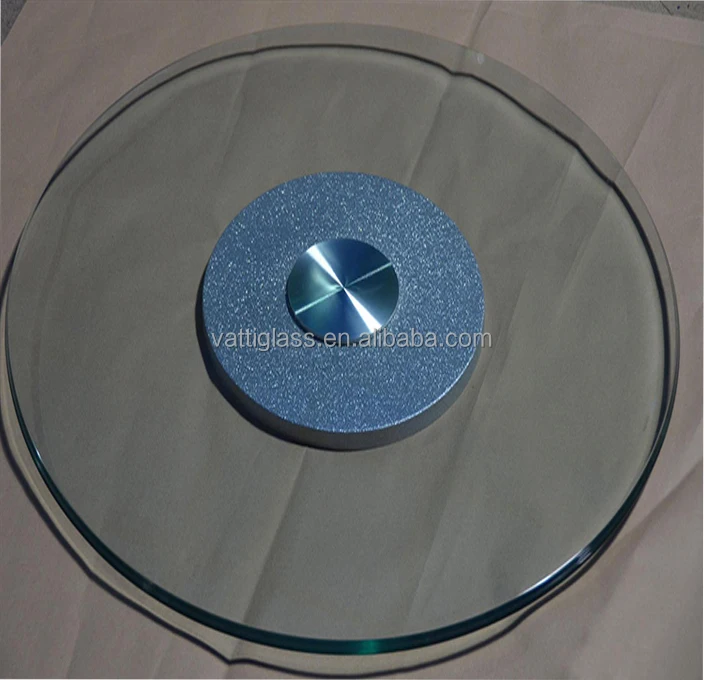 Круглый проигрыватель из закаленного стекла, столик из молочного стекла