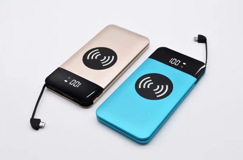 Alibabas Best Sellers Private Mold Multifunctional Ultra Slim Wireless Charger Portable Wireless Power Bank With LCD Digital