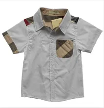 Boys shirts lovely cotton short sleeves shirts boy shirts England style kids clothes high quality plaid