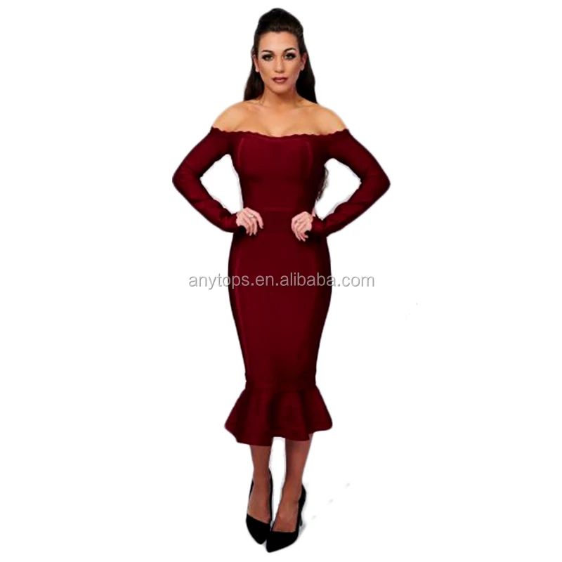 Color Vino Dama Encantadora Cola Vestido Formal Fiesta Manga Larga Club  Venda Vestidos De Las Mujeres Sexy 2019 - Buy Vestido Ajustado De Manga  Larga,Vestidos De Club Sexy,Vestidos De Mujer 2019 Product