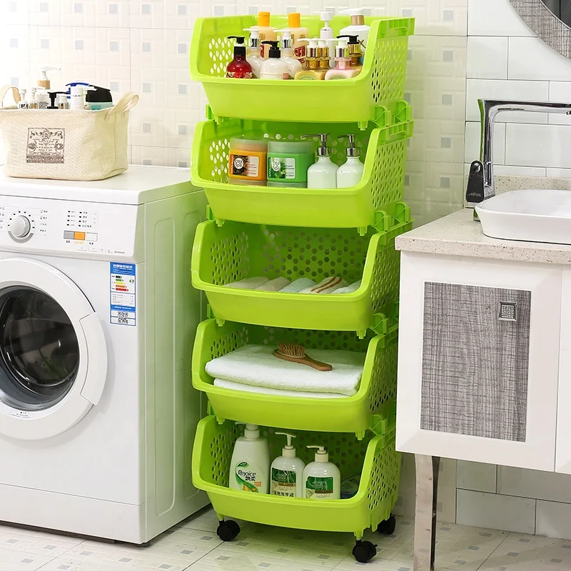 Бытовая пятислойная Пластиковая Складная стойка для фруктов, кухонная настенная стойка