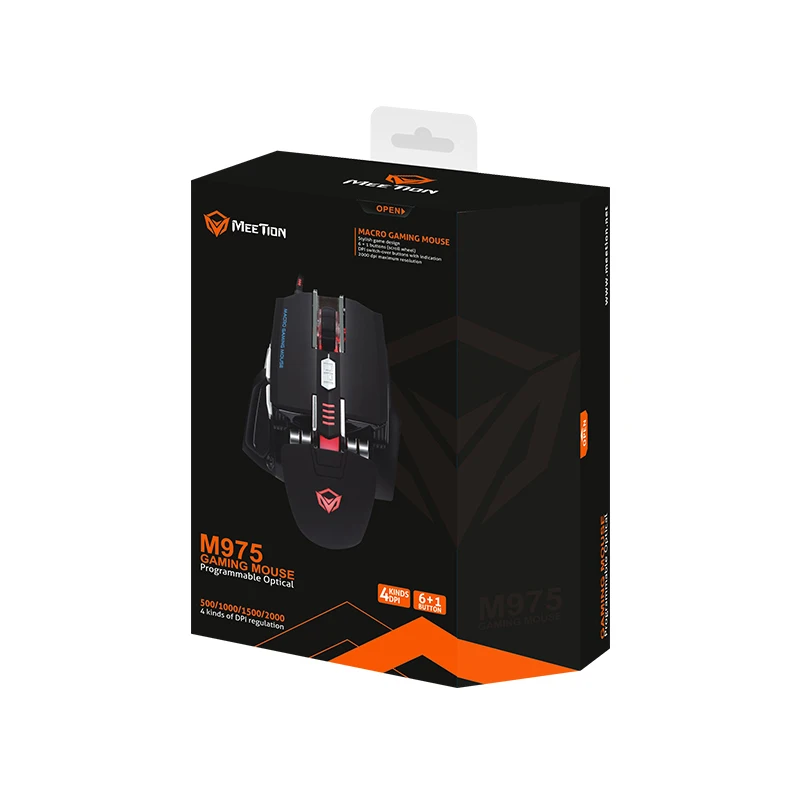 Meetion M975 From Meetion Computer Accessories Wired Gaming Mouse Usb Desktop Optical Stock 7 Buttons Number of Keys Backlit FCC