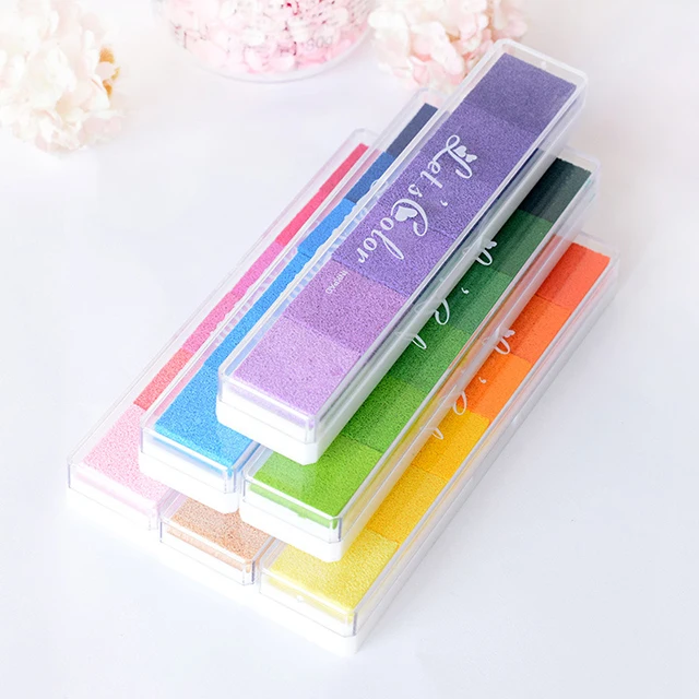 
2018 новейшая Нетоксичная градиентная цветная чернильная подушечка, прорезиненная подушечка, печать на масляной основе, хороший подарок для детей, штамп для творчества 