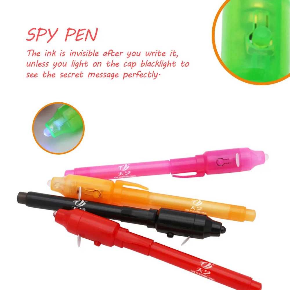 Invisible Ink Pen, Pen Invisible Disappearing Ink Pen With Uv Light Magic  Marker For Secret Message And Kids Party Christmas Toy