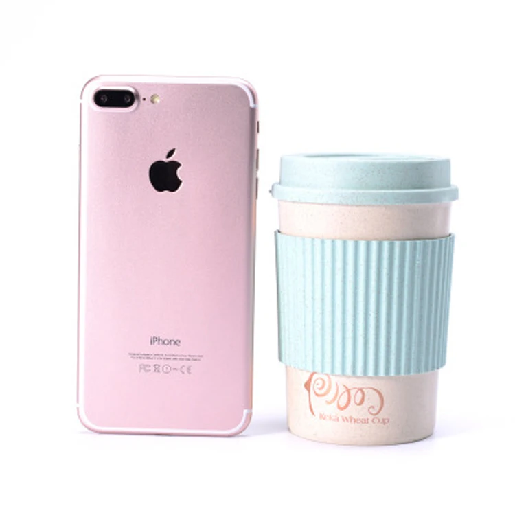 350ml/450ml New Product Custom Rice Husk Travel Christmas Coffee Mug With Wheat Lid