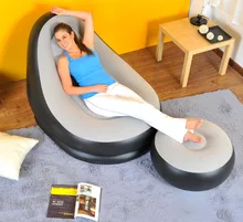 Jilong single person inflatable sofa bed set in living room furniture bean bag sofa 63*29cm include repair patch