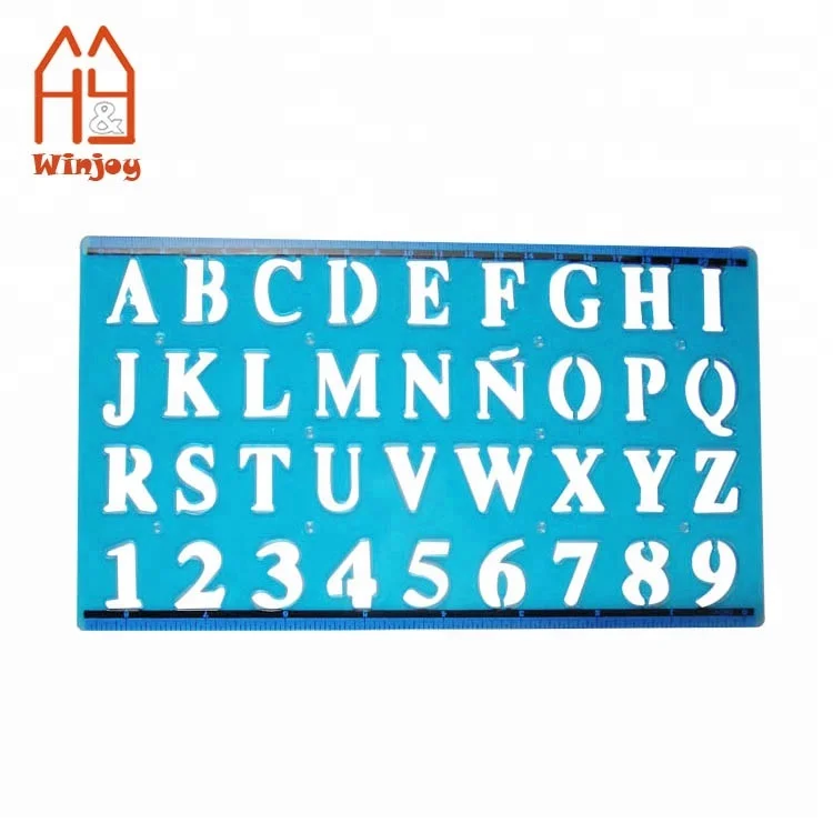 
 Пластиковый трафарет для рисования букв и цифр для использования в школе и офисе  