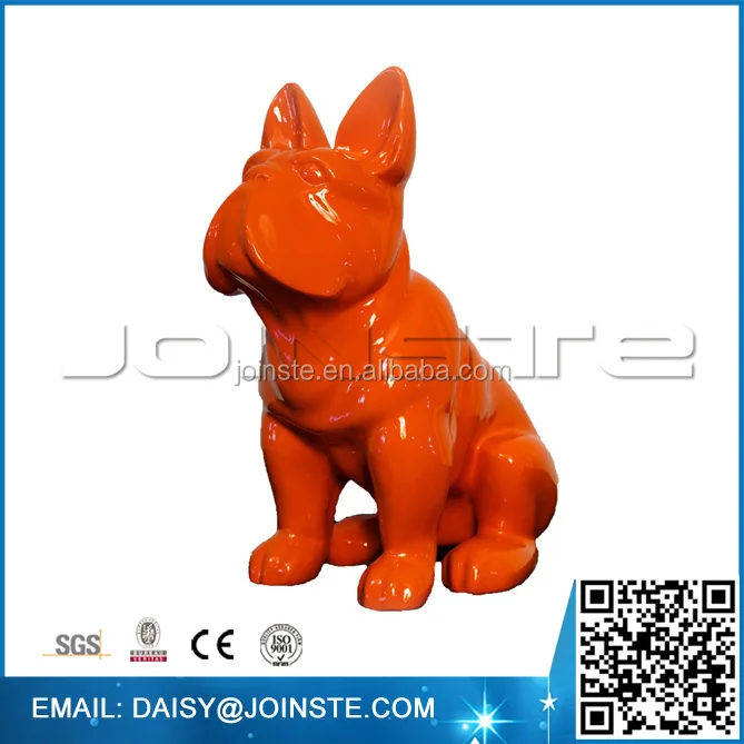 Statue De Chien Rouge Orange En Résine,Décoration Extérieure Pour 