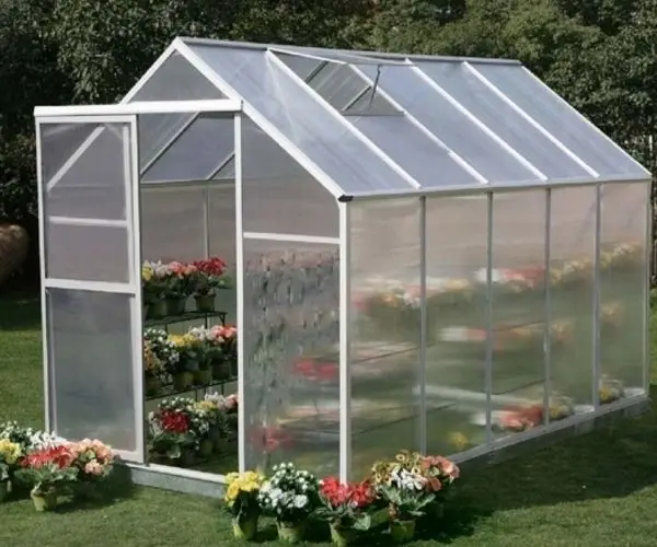 clear Polycarbonate Sheet Roof Mini Garden Greenhouse with Aluminum Frame