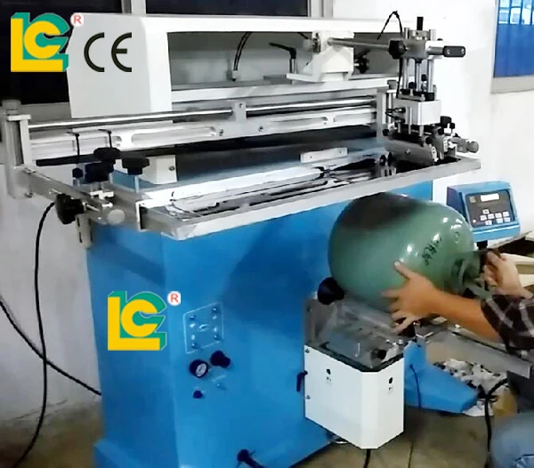 Germany Cylinder Screen Printing Machine with Micro Registration for Gas Cylinder Printing