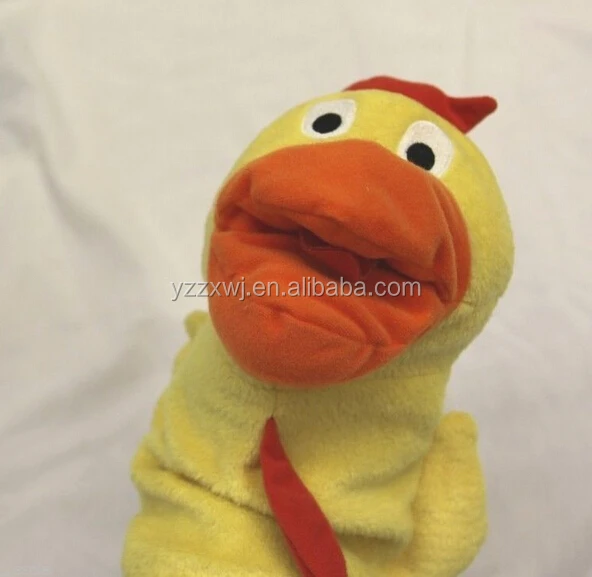 Бесплатный образец чучела животных ручная марионетка для продажи/плюшевая куриная кукла для детей кукла для рук животных