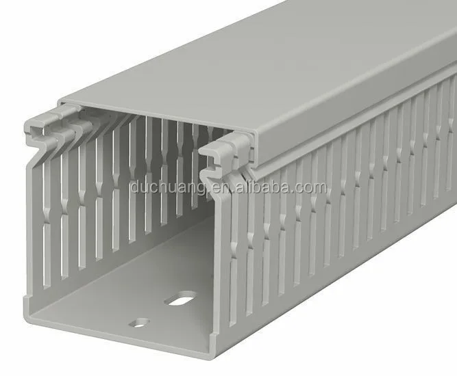 Plastic Cable Wire Sleeve Protection PVC Channel Slotted Cable Duct Square Protection Tube Size W 100 X H 50 MM for Wire Install