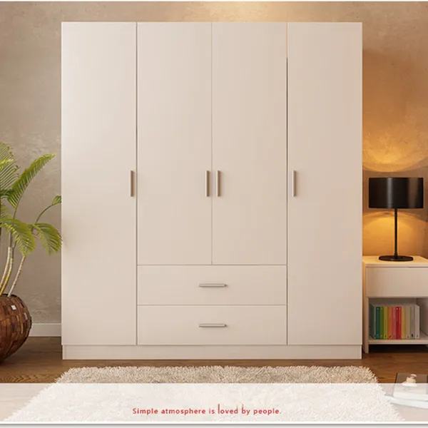 Modern Four Door and Two Drawer Bedroom Wardrobe Designs