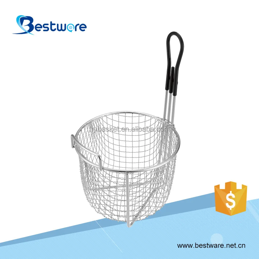 Горячая Распродажа сетчатая корзина из нержавеющей стали для коммерческой фритюрницы круглая проволочная жарки