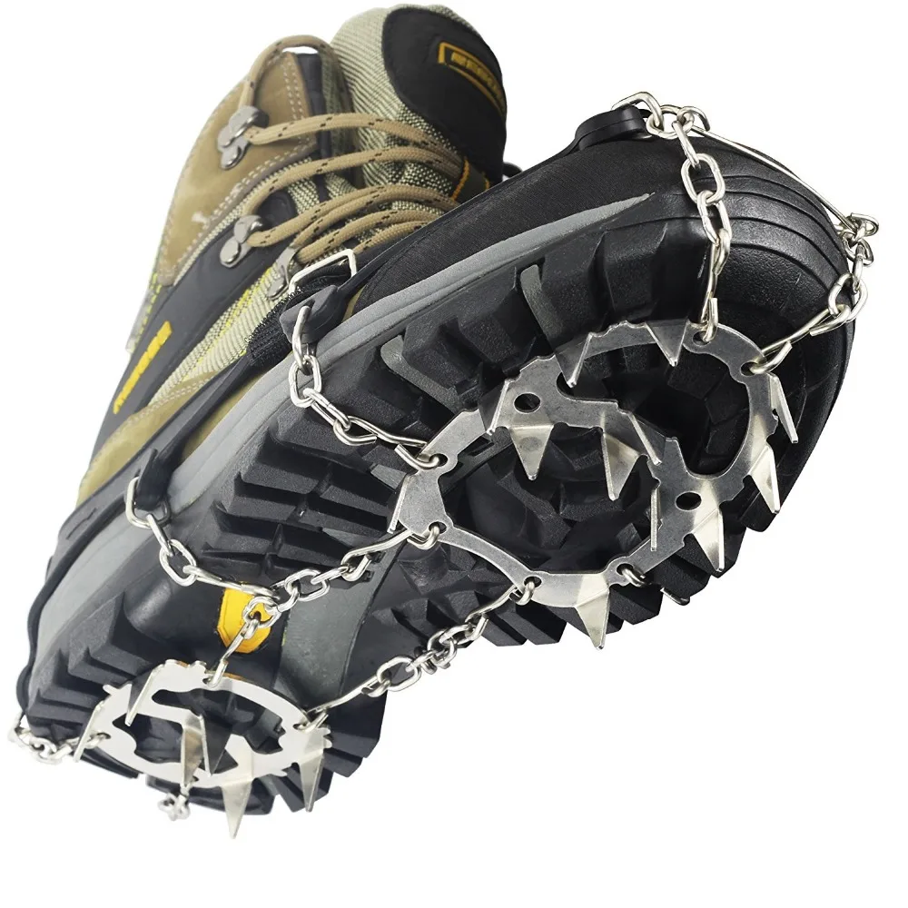 18 Teeth Claws Micro Spikes Footwear Ice Traction Cleats Grips Crampons Non-slip 