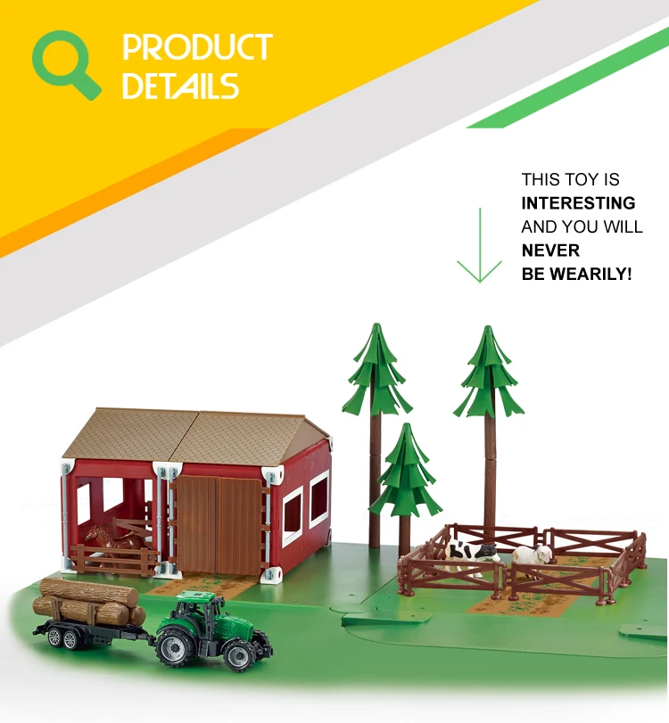 DIY Miniature House Play Plastic Animals Farm Set Toys for Kids