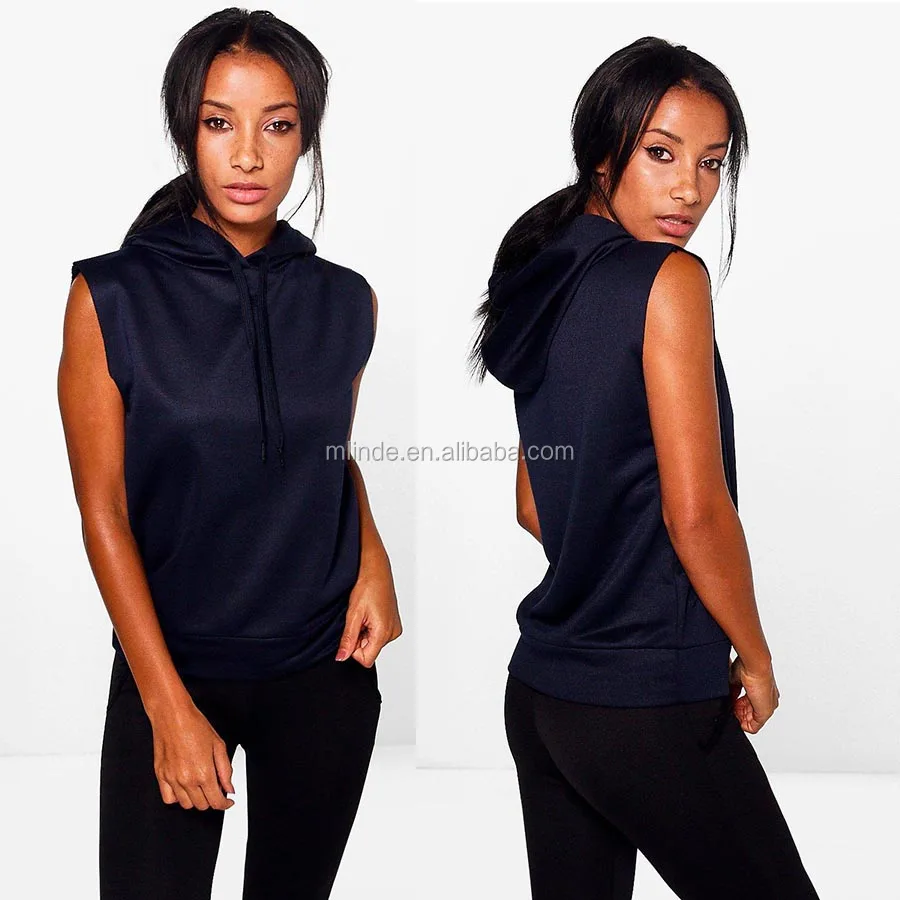 sleeveless pullover hoodie women's