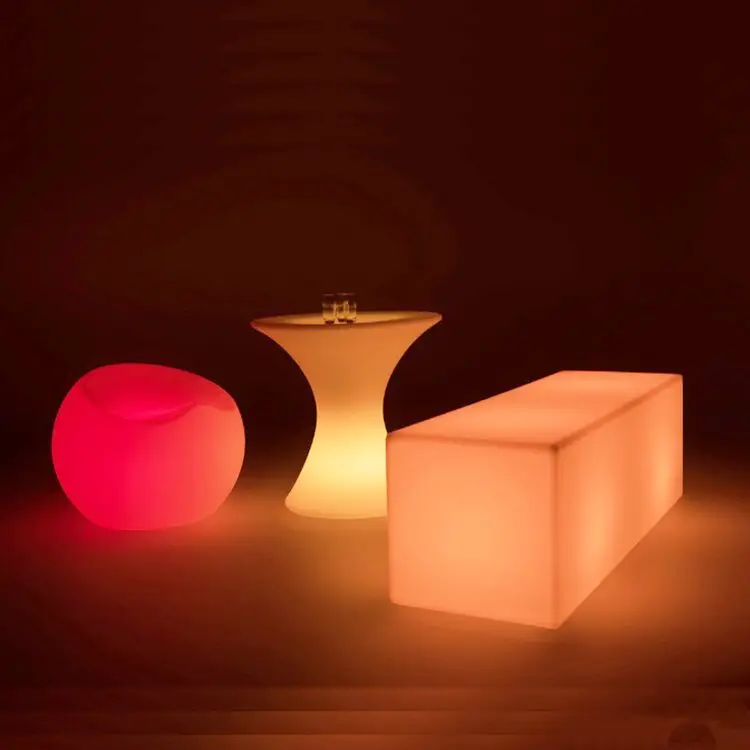 Современная светящаяся наружная перезаряжаемая светодиодная освещенная мебель