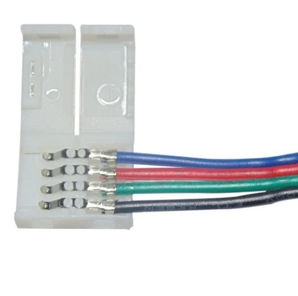 Andifany 5 pz Striscia del LED Maschio a Maschio 4 Pin RGB Cavo Connettore Bianco 