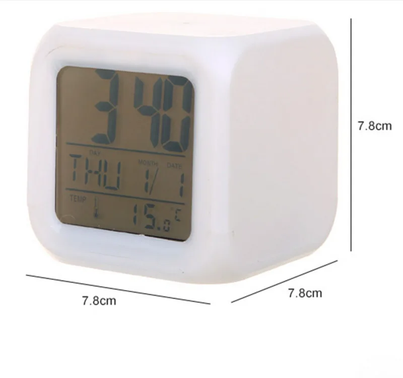 Мигающая хип-хоп Цвет меняющийся цифровой светодиодные часы с будильником, цифровые часы-будильник с 7 видов цветов