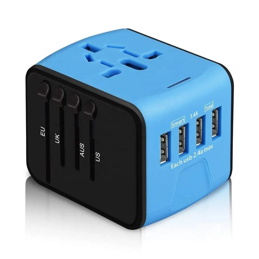 Universal International Plug Adapter All in One Multi Function 4 Port Usb Charger Cell Phone Charger Usb Travel Charger
