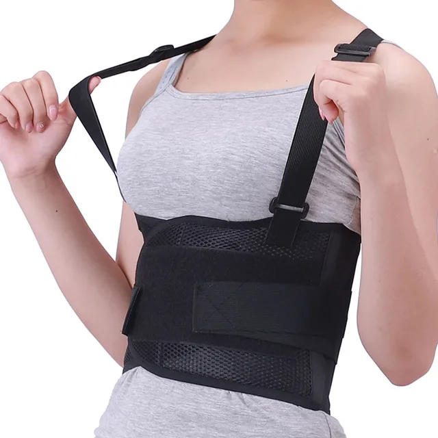 Weight lifting belt work safety back brace lumbar support suspenders