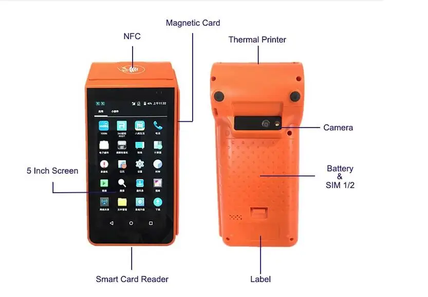 Parking Ticket Machine 4G Portable Handheld Printer Cheap Android POS with Printer