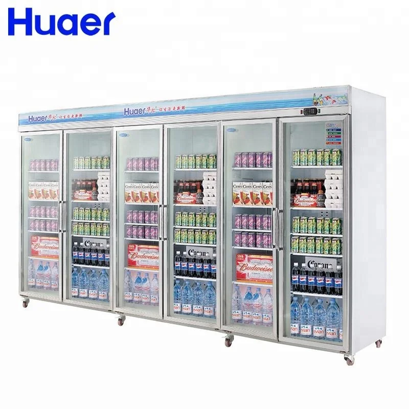 Convenience Store Beverage Cooler Refrigerator Upright Glass Door Chiller