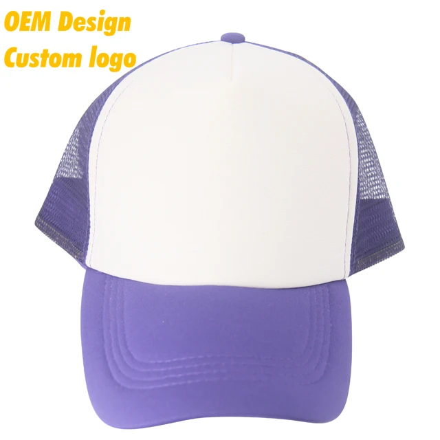 blank purple trucker hat