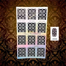 1PC DIY Mesh Flower Hollow Pattern Glitter Nail Art Painting Decal HJV210 Manicure Nail Sticker Stencil