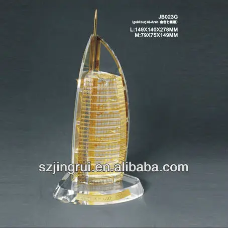 Dubai Burj Al Arab Hotel Crystal Model Souvenir - Unique Art