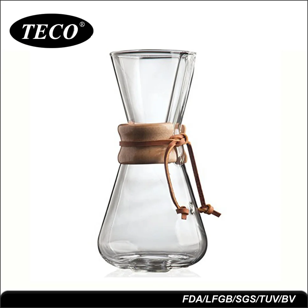 3 Cups Glass Coffee Dripper for Coffee Filter Dripper With Wooden Neck
