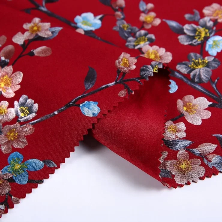 Customizable Recycle Polyester Interlock Asian Korea air scuba Floral Foil Print Fabric