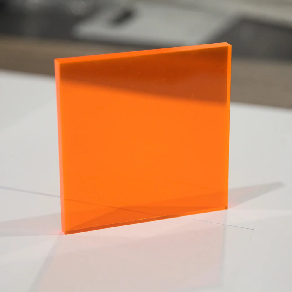 XINTAO Orange Translucent Acrylic Color Sheet on Plastic