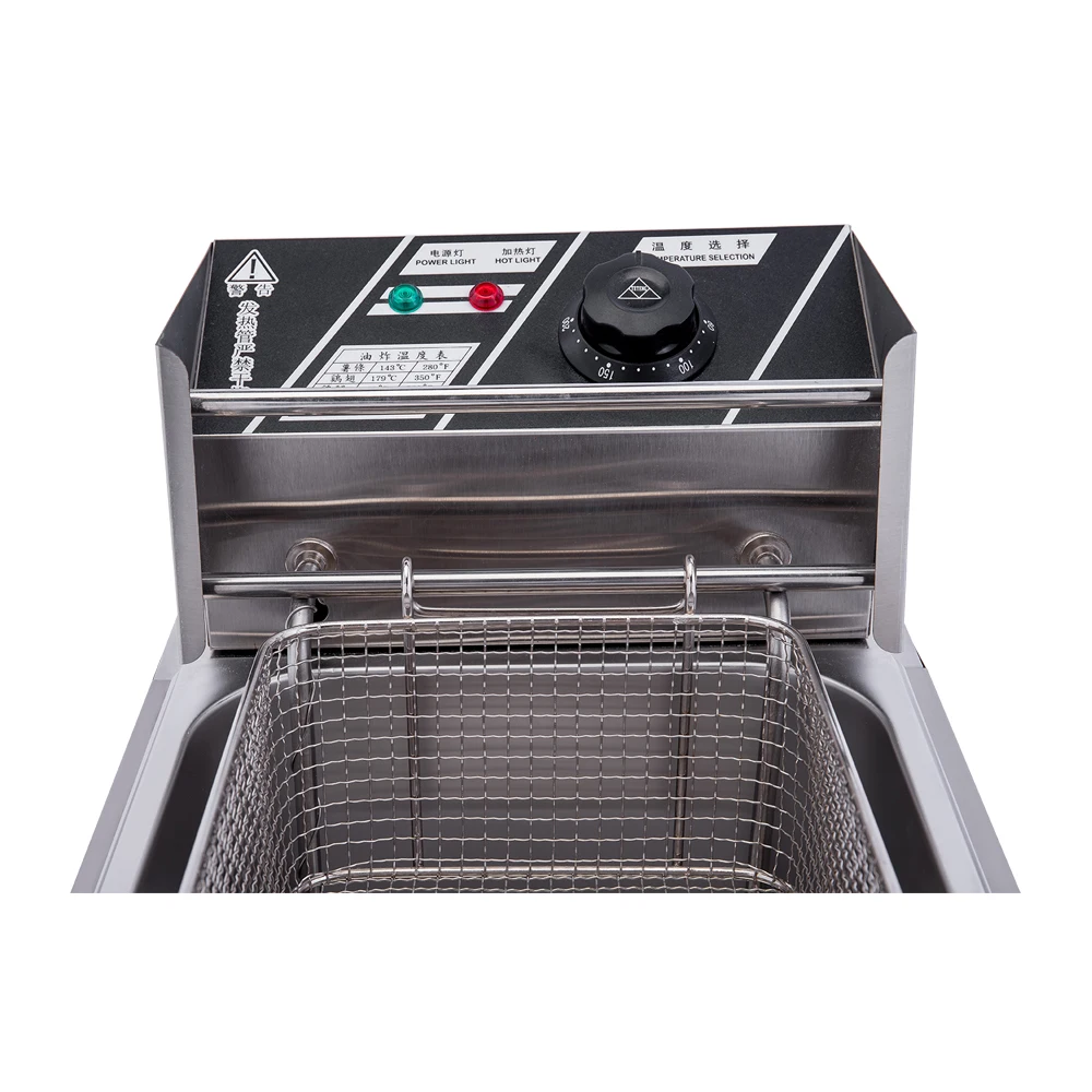 Electric Stainless Steel Deep Fryer Large Countertop French Fries Use for Restaurant Home Kitchen
