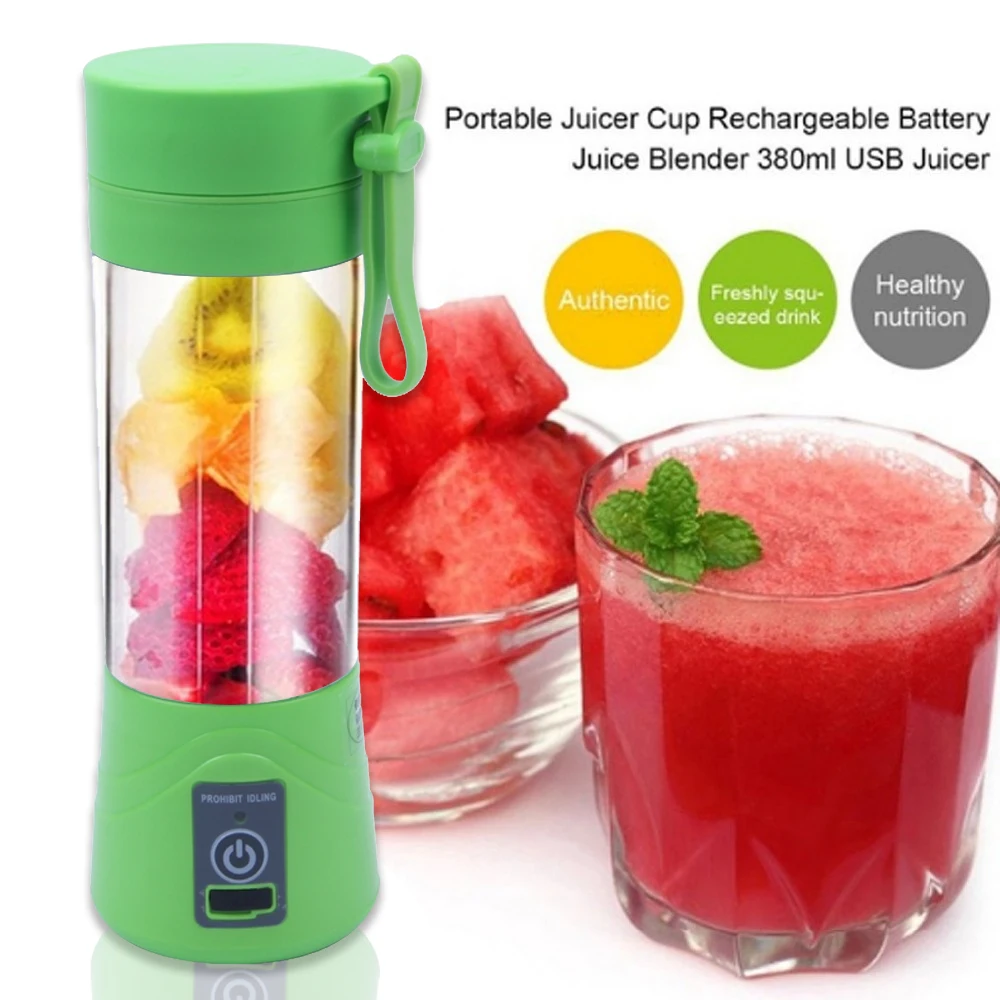 Portable Mini Juicer 380ml USB Rechargeable Blender Mixer Juice Machine Smoothie Maker Household Small Juice Extractor